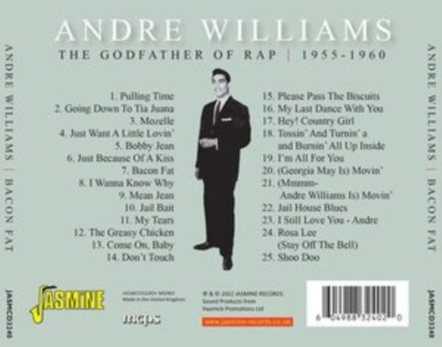 Andre Williams CD - Bacon Fat & Another 24 Sizzlin Cuts Of Detroit Soul Roots 1955-1961