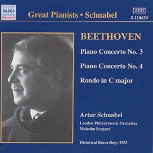 Schnabel / Lpo / Sargent CD - Beethoven / Piano Concerto No 3 & 4