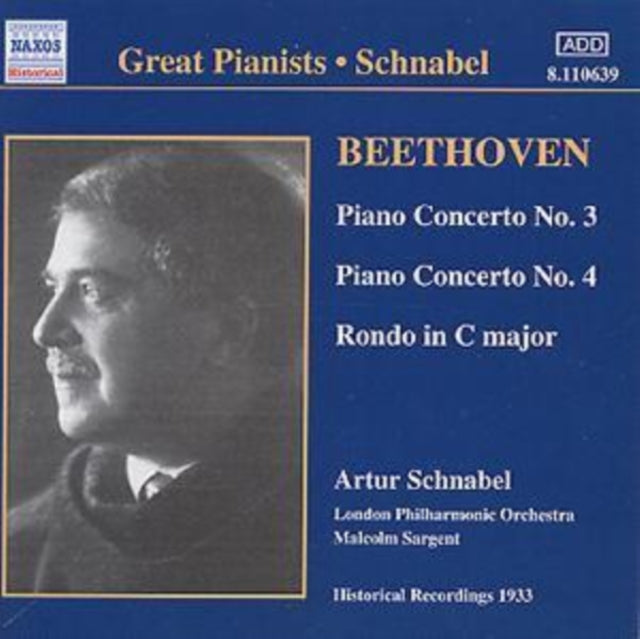 Schnabel / Lpo / Sargent CD - Beethoven / Piano Concerto No 3 & 4