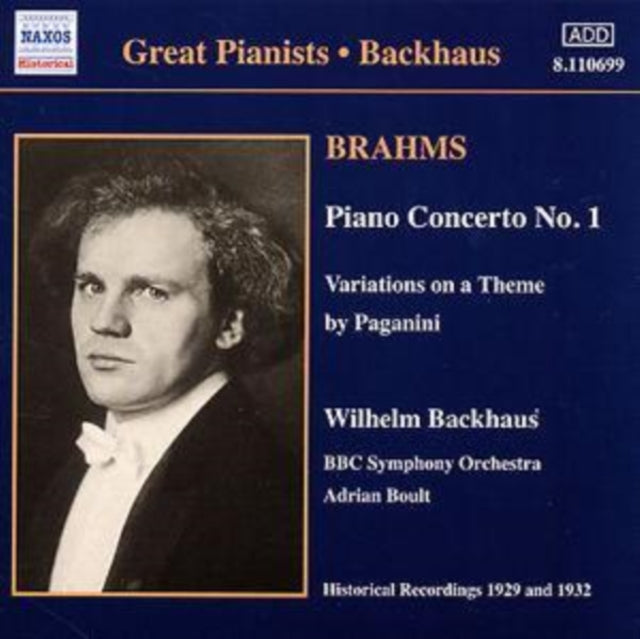 Backhaus / Bbc So / Boult CD - Piano Concerto No. 1 (Boult. Bbcso. Backhaus)