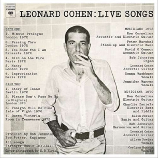 Leonard Cohen LP Vinyl Record - Live Songs