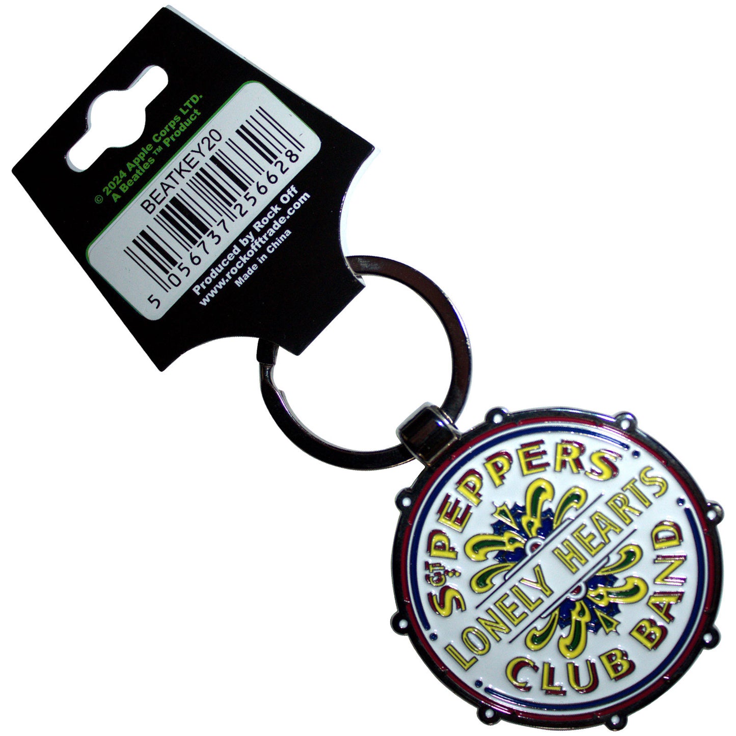The Beatles Standard Keychains - Drop T/Sgt Pepper Drum Double-Sided