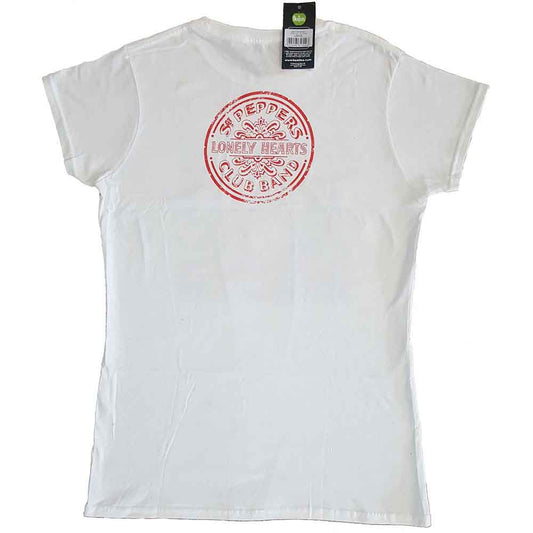 The Beatles White Women's T Shirt - Vtge Sgt Pepper