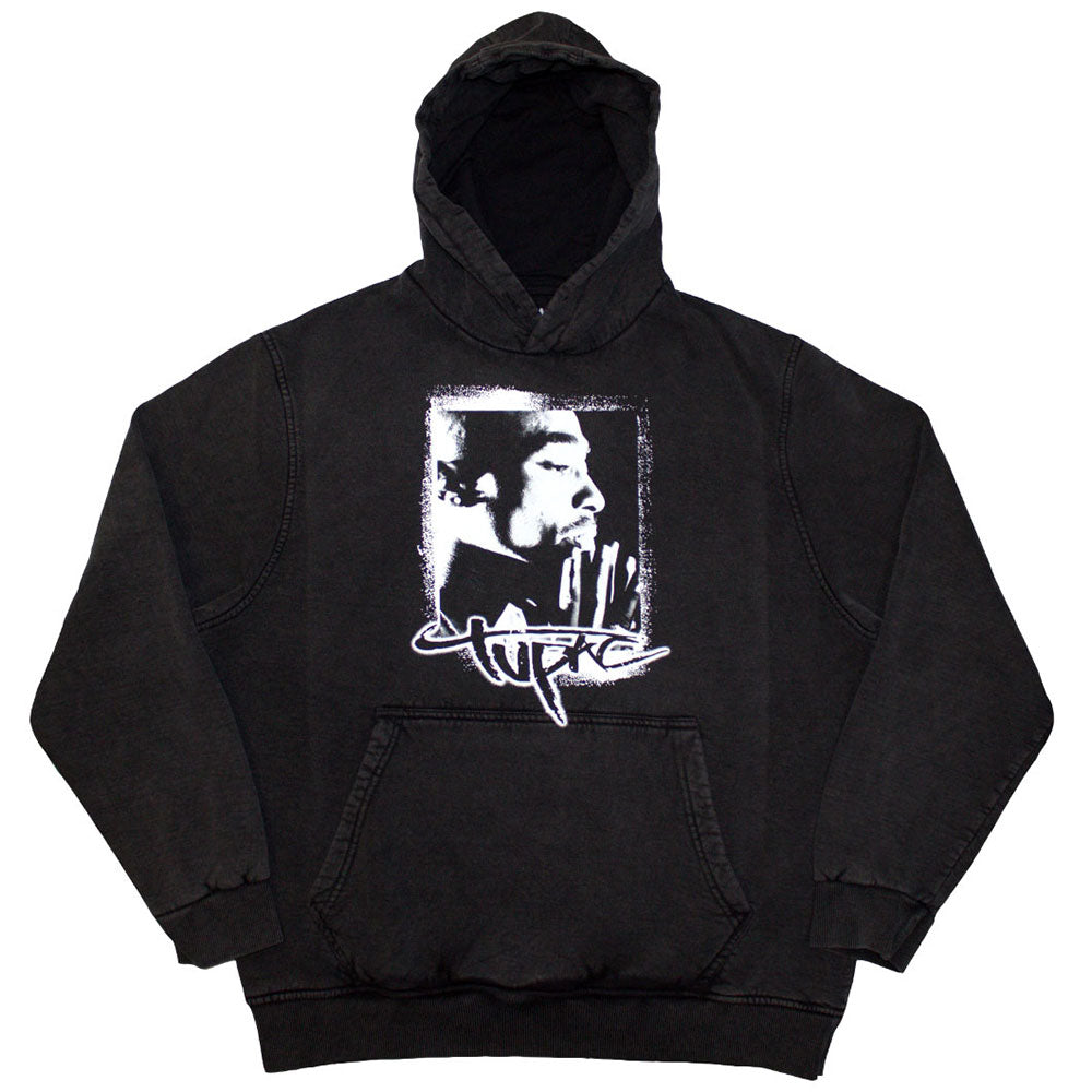 Tupac Stone Wash Pullover Hoodie - Spray Photo Stone Wash