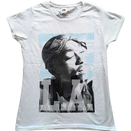 Tupac Woman's T Shirt - LA Skyline