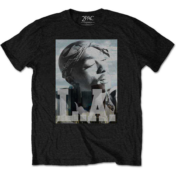 Official Tupac 'L.A. Skyline' T-Shirt - Unisex Soft Cotton Tee (Large, Black) - View #8