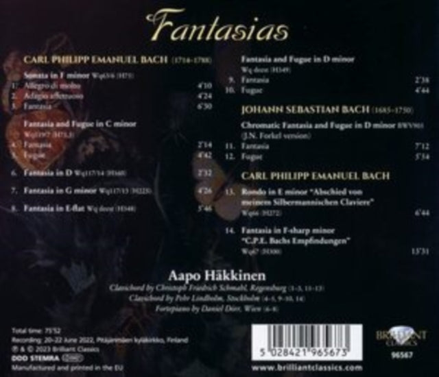 Aapo Hakkinen CD - C.P.E. Bach: Fantasias