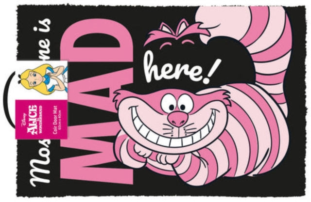 Disney Door Mat - Alice In Wonderland Were All Mad Here Door Mat