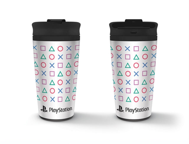 Playstation Travel Mug Metal - Playstation Shapes Metal Travel Mug