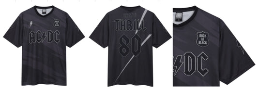AC/DC Amplified Vintage Football T Shirt - Back In Black