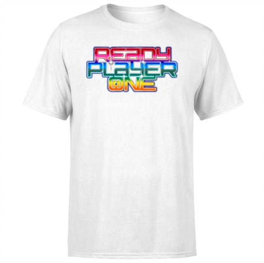 Ready Player One T Shirt - Rainbow Logo T-Shirt - White - S
