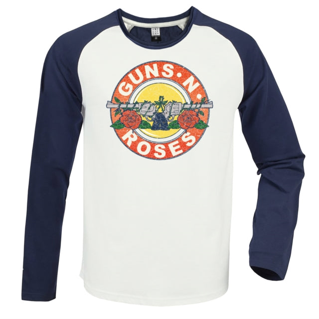 Guns N' Roses Baseball Jersey - Vintage Bullet White / Navy Amplified Vintage