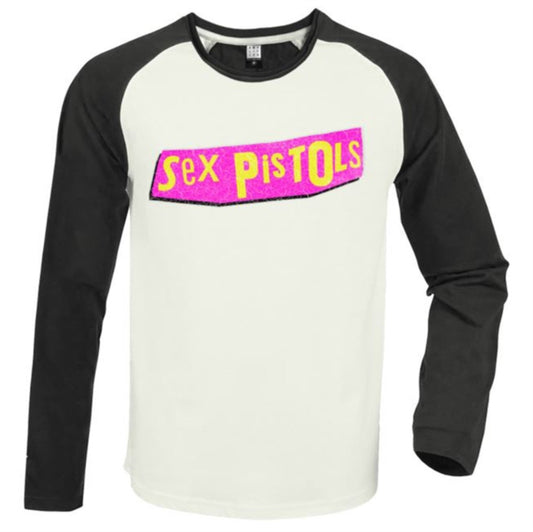 Sex Pistols Baseball Jersey - Logo Driver White / Charcoal Amplified Vintage