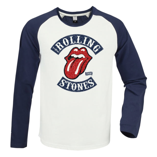 Rolling Stones Baseball Jersey - 1978 Tour White / Navy Amplified Vintage