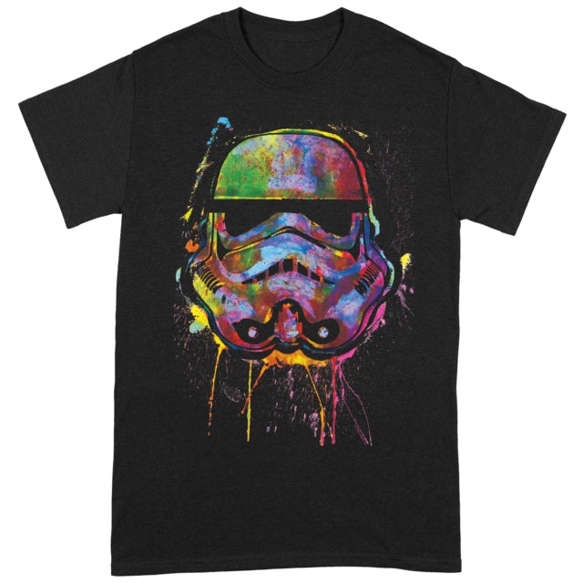 Star Wars T Shirt - Paint Splats Helmet Large Black T-Shirt