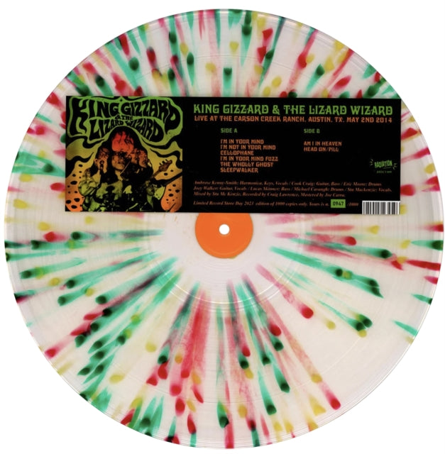 King Gizzard And The Lizard Wizard LP Vinyl Record - Live At The Carson Creek Ranch. Austin. TX. May 2nd 20. 14 (Splatter Vinyl)