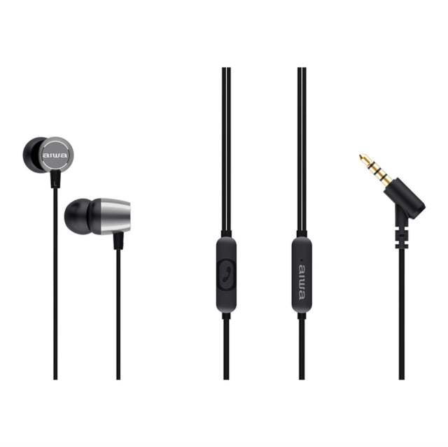 Aiwa Headphones - Aiwa Estm-30Sl Ultra Compact Dynamic In-Earphone (Silver)