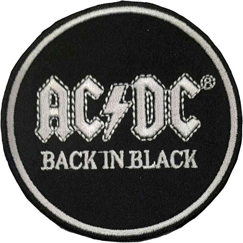 AC/DC Patches - Iron On - Back In Black Circle