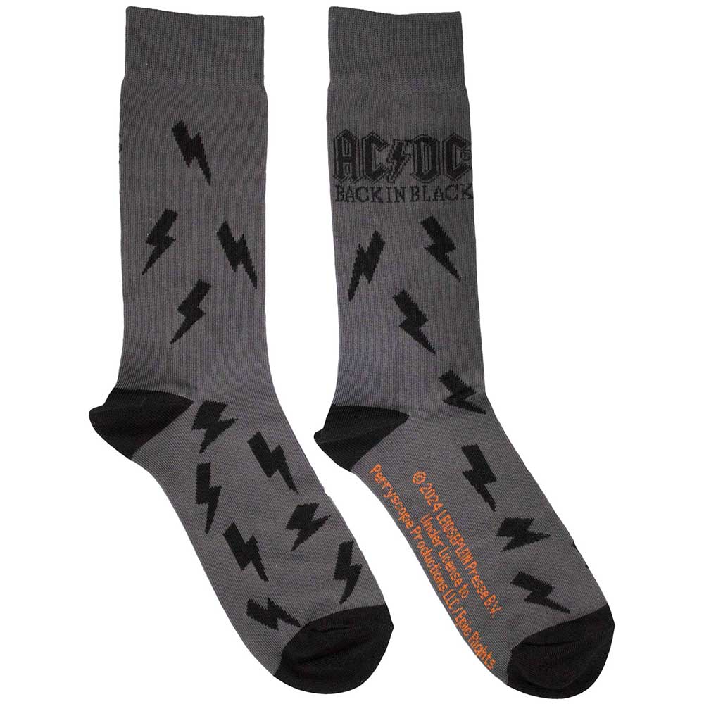 AC/DC Ankle Socks - Back in Black Bolts