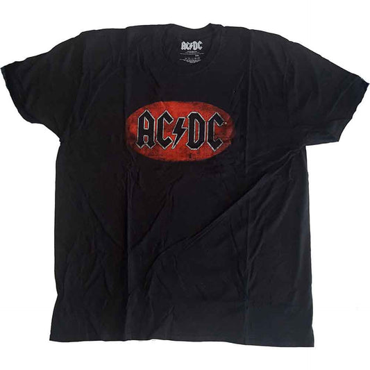 ACDC Black T Shirt - Oval Logo Vintage