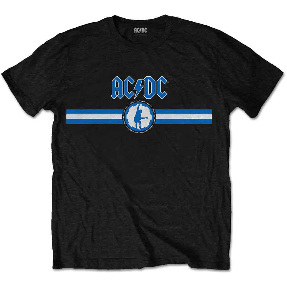 AC/DC T Shirt - Blue Logo & Stripe