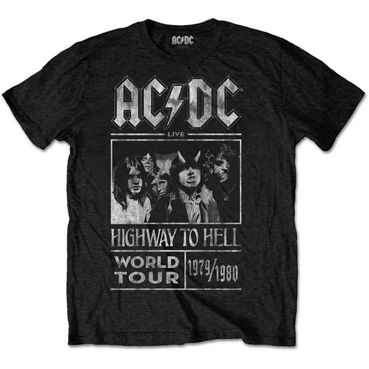 ACDC Black T Shirt - Highway To Hell World Tour 1979/80
