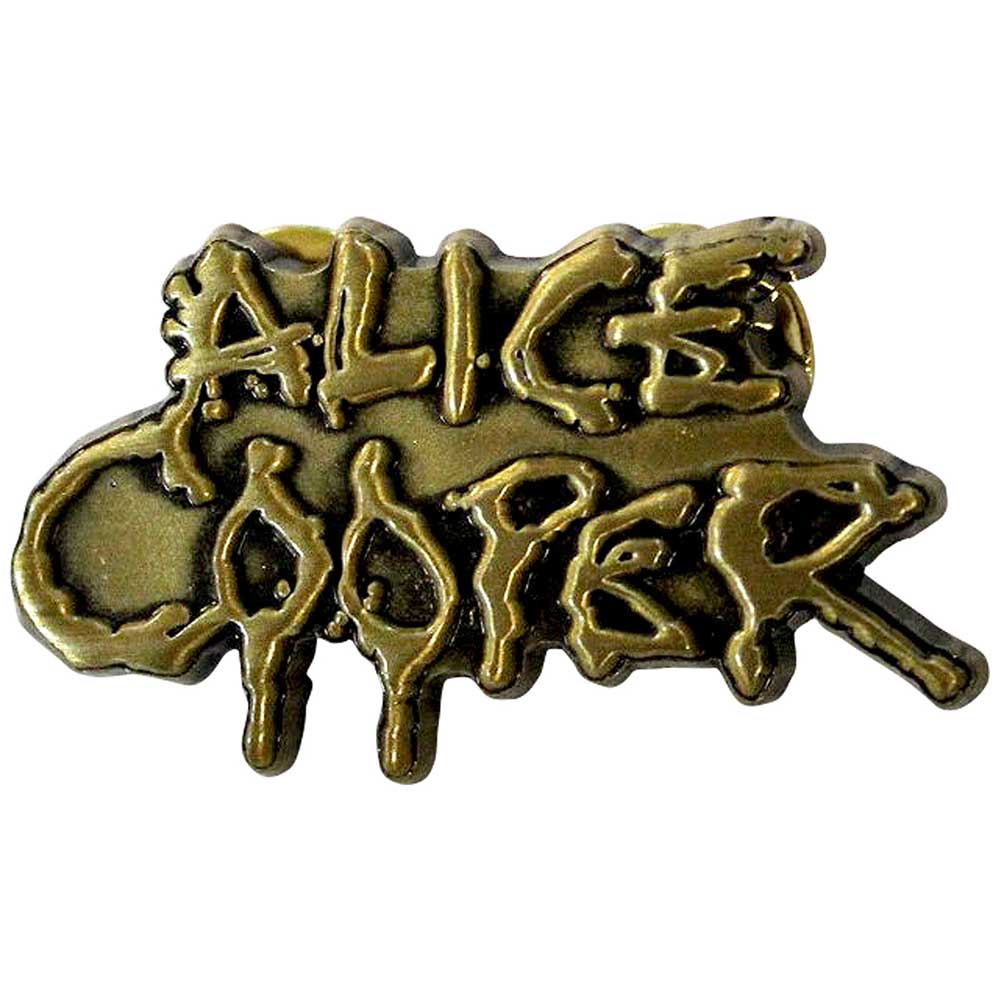Alice Cooper Pin - Badge - Dripping Logo Gold
