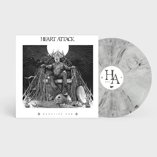 Heart Attack LP - Negative Sun (White/Black Marble Vinyl) | Buy Now For 35.99