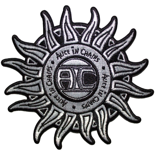 Alice In Chains Patches - Iron On - Sun Logo B&W