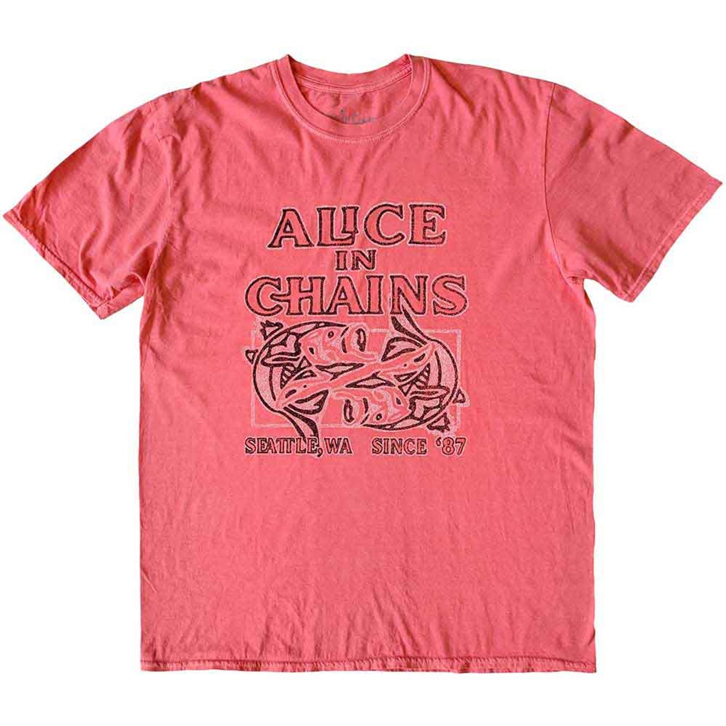 Alice In Chains Pink T Shirt - Totem Fish
