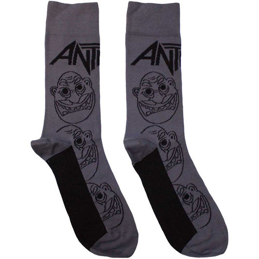 Anthrax Ankle Socks - Faces Pattern Mono