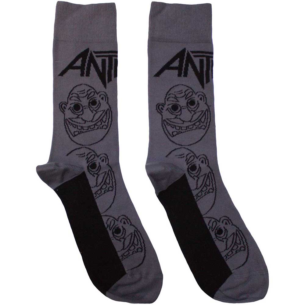 Anthrax Ankle Socks - Faces Pattern Mono