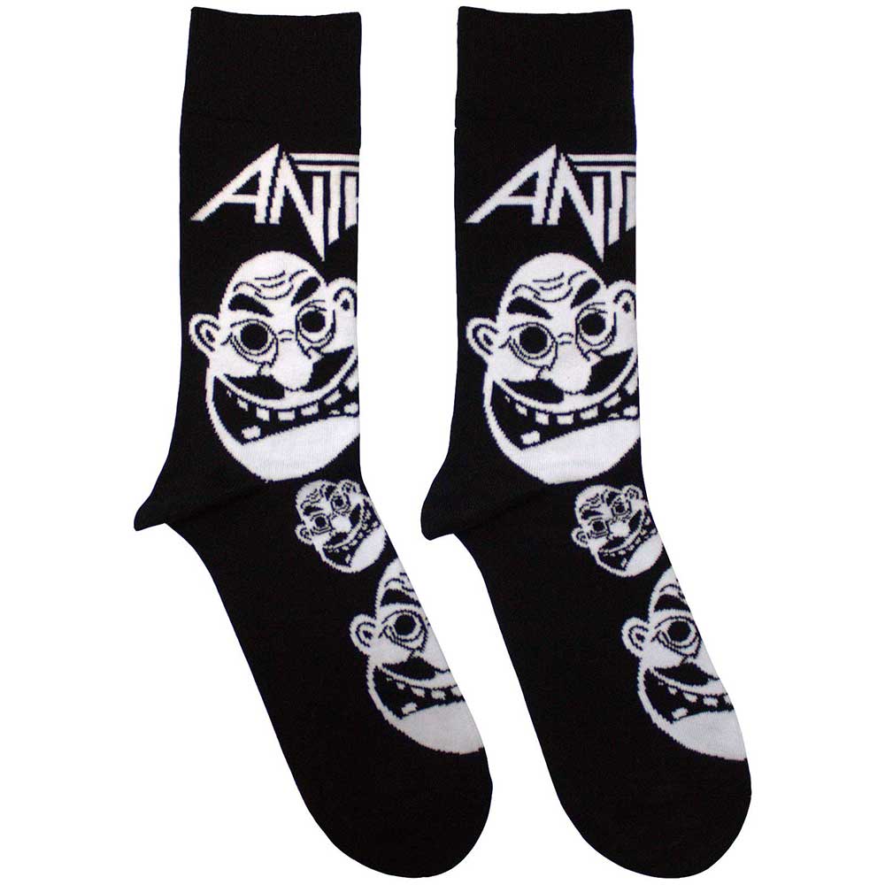 Anthrax Ankle Socks - Faces Pattern B&W