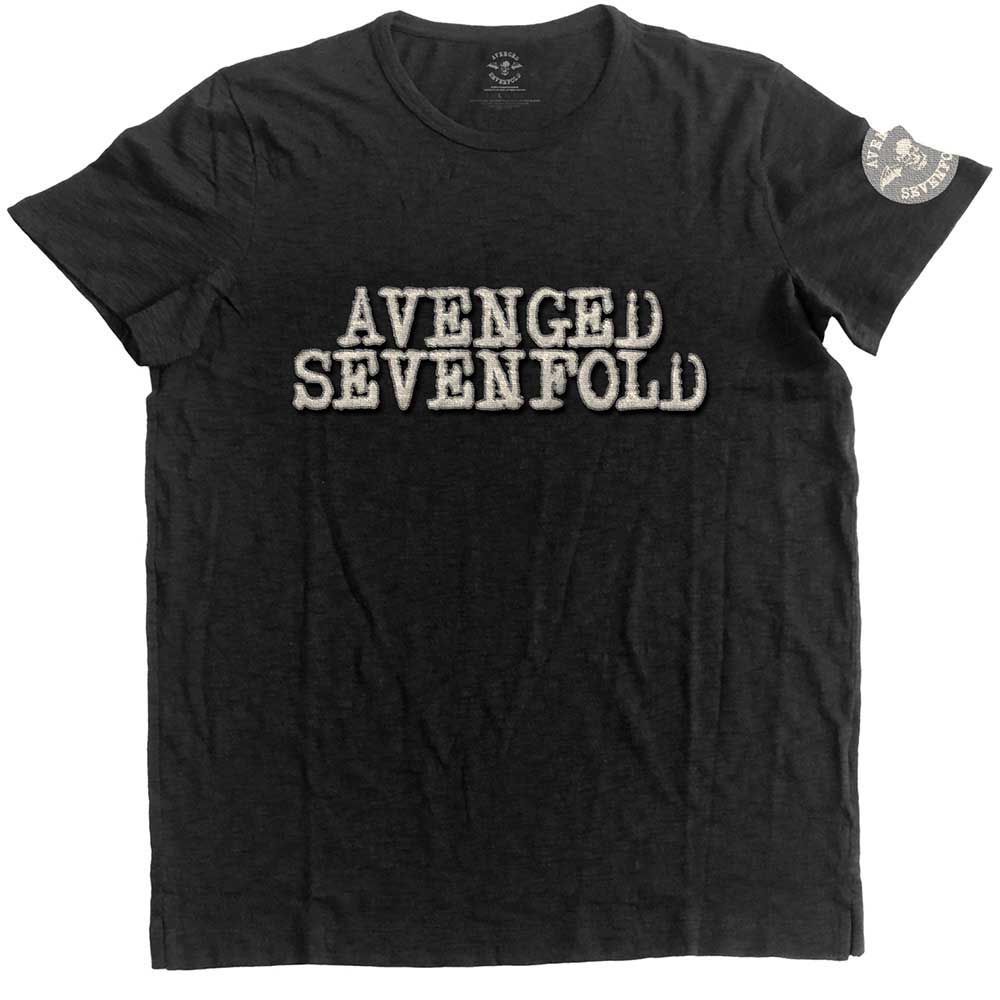 Avenged Sevenfold T Shirt - Logo & Deathbat App Slub