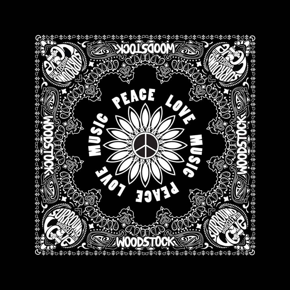 Woodstock Bandanas - Peace Love Music