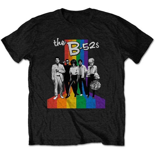 The B-52s T Shirt - Rainbow Stripes