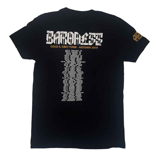 Baroness T Shirt - Gold & Grey Dateback