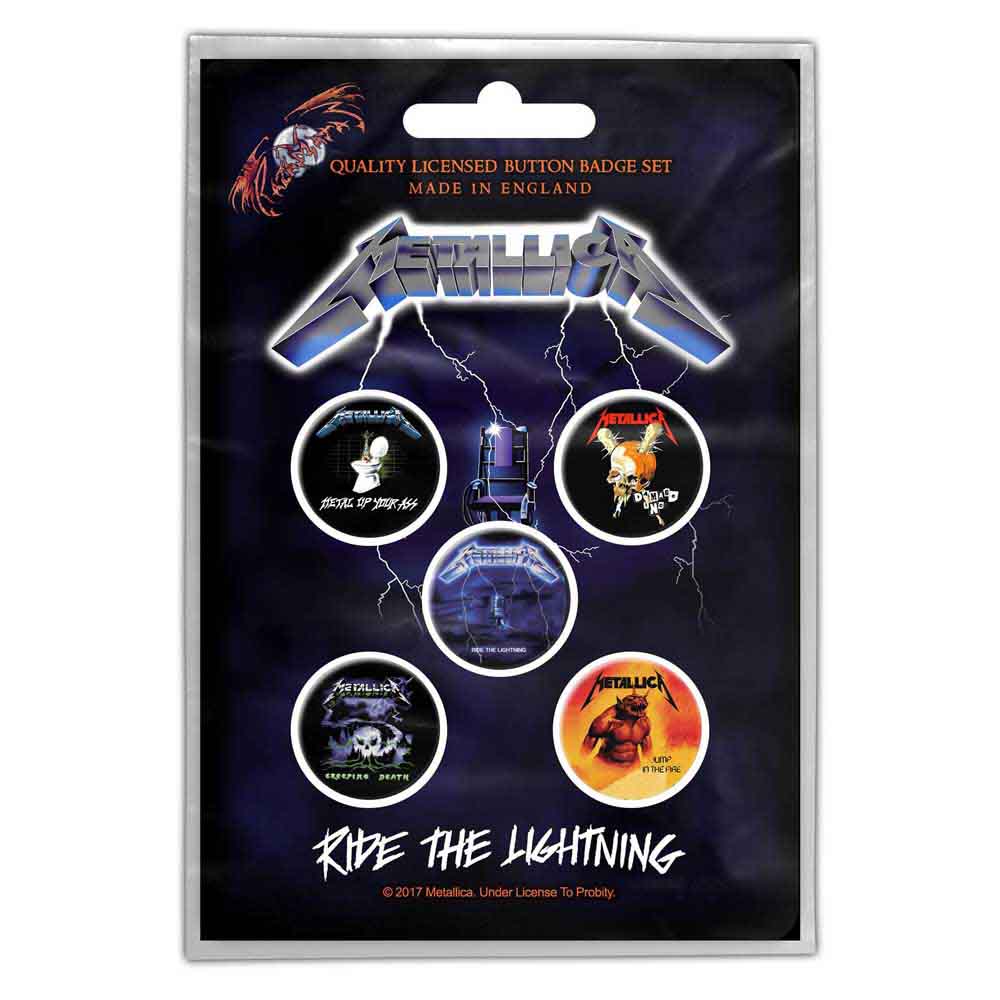 Metallica Plastic Pin Badge - Ride The Lightning
