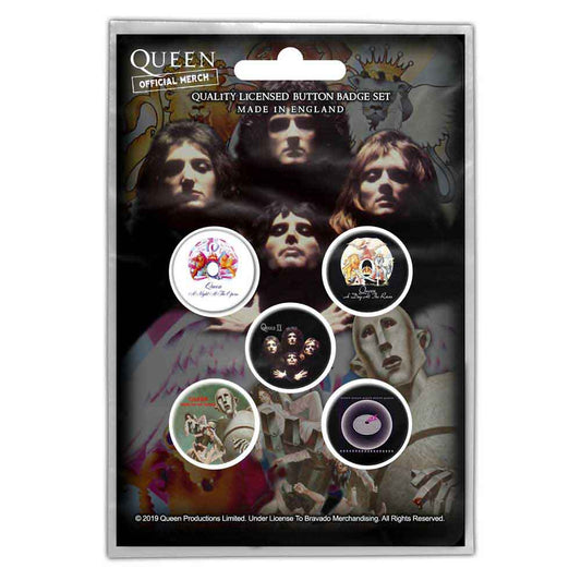 Queen Plastic Pin Badge - Early Albums