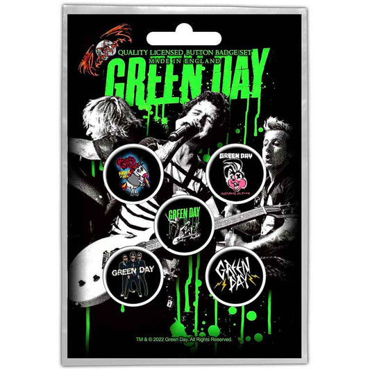 Green Day Plastic Pin Badge - Revolution
