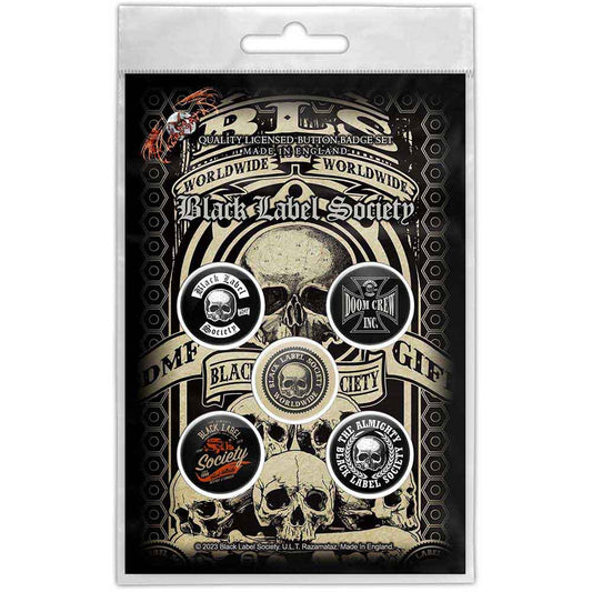Black Label Society Metal Items Plastic Pin Badge - Worldwide