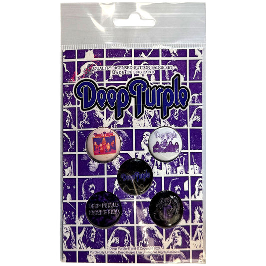 Deep Purple Plastic Pin Badge - Skulls | Buy Now For 9.99