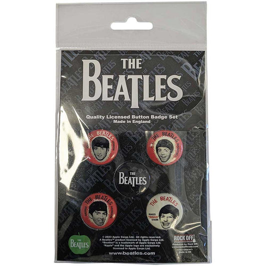 The Beatles Plastic Pin Badge - Vintage Portrait