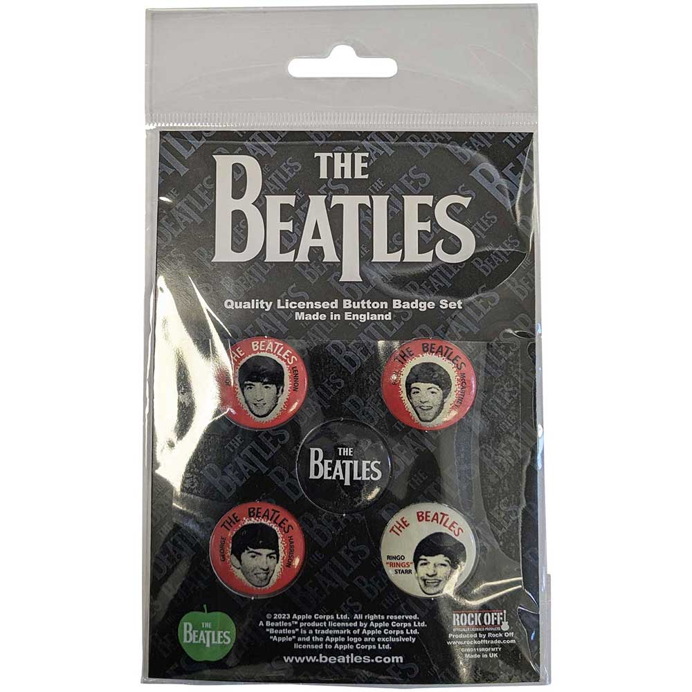 The Beatles Plastic Pin Badge - Vintage Portrait