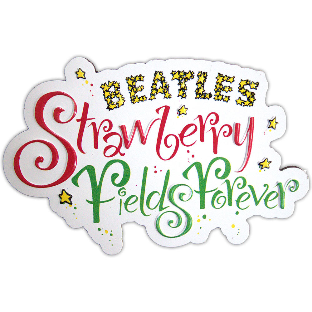 The Beatles Fridge Magnets - Strawberry Fields Forever Logo Embossed