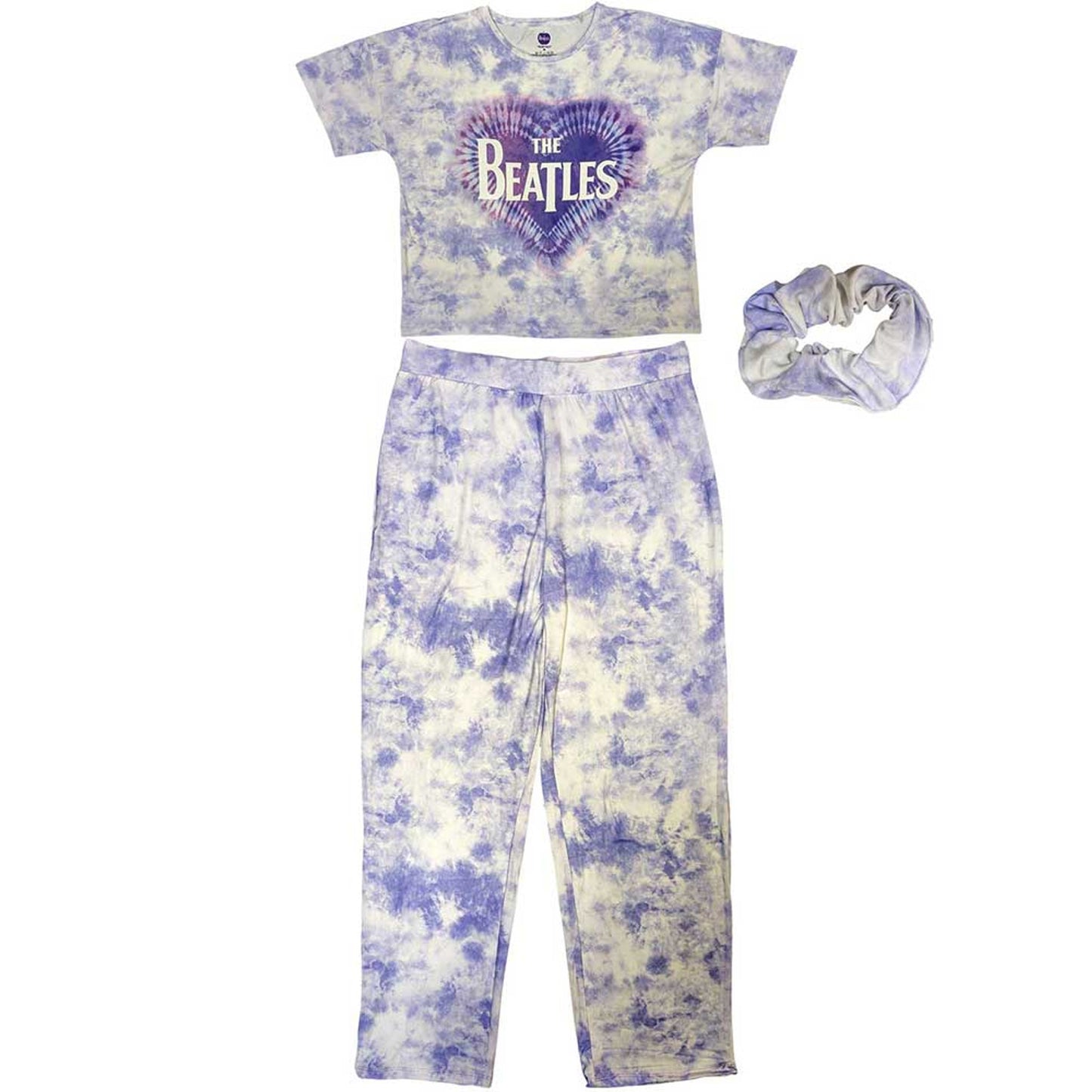 The Beatles White Women's Pyjamas - Heart & Drop T Logo