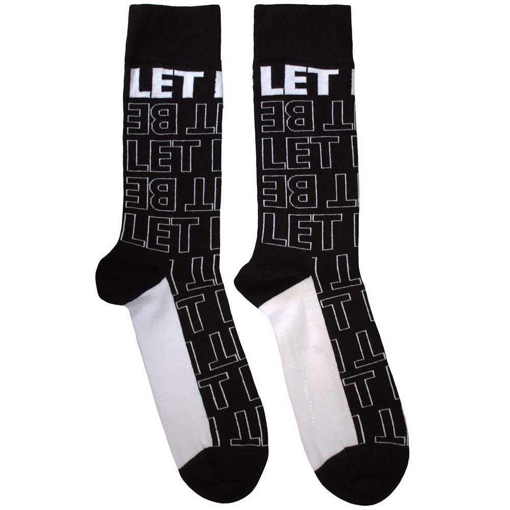 The Beatles Ankle Socks - Let It Be Text Outlines Repeat