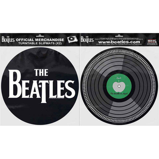 The Beatles Slipmat - 2 Pack - Drop T Logo & Apple Turntable