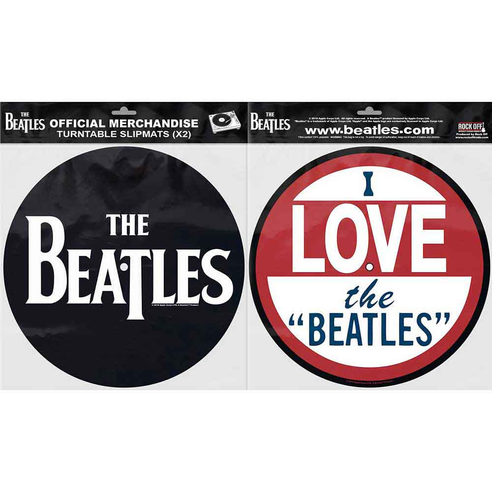 The Beatles Slipmat - 2 Pack - Drop T Logo & I Love...