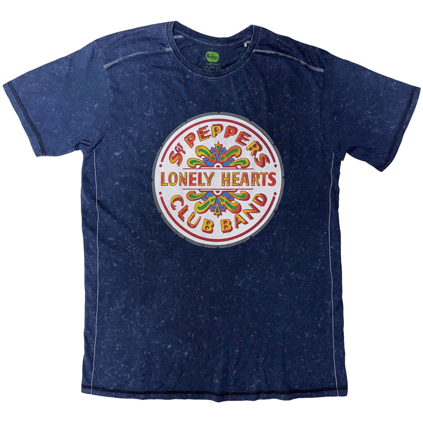 The Beatles Navy T Shirt - Sgt Pepper Drum Snow Wash